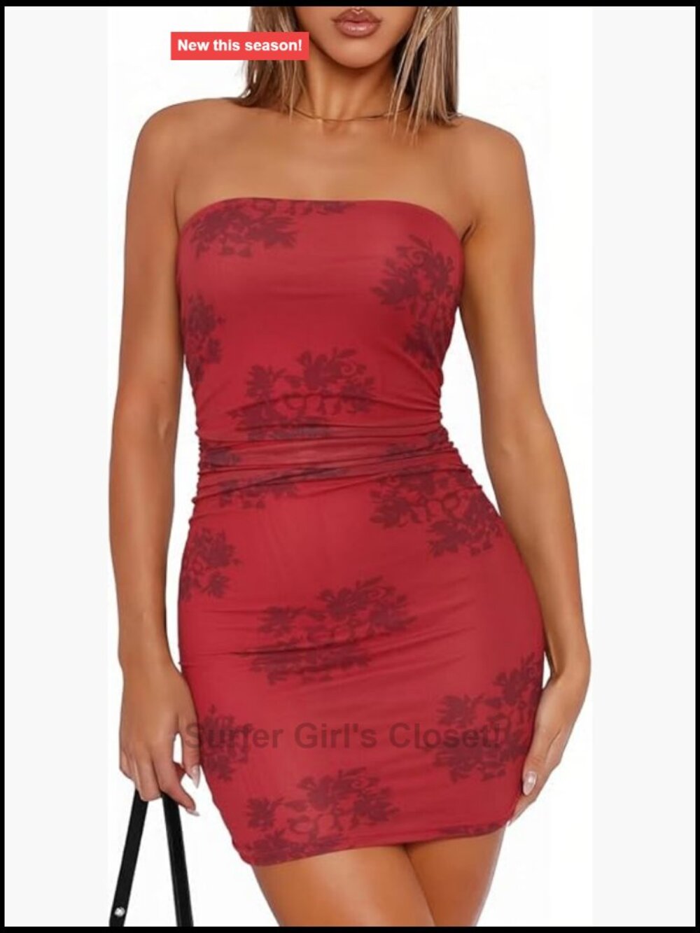 Strapless Bodycon Mini Dress Ruched Double-Lined Stretchy Club Party Night Out